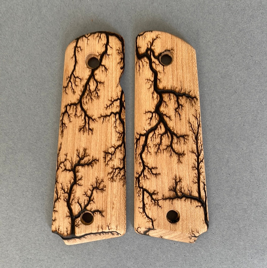 1911 Full Size Electrocuted Maple Grips - 014 – Andalog 1911 Full Size Electrocuted Maple Grips - 014 – Andalog
