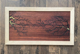 A08 - Electrocuted Mahogany Wood Art with Mirror