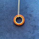 Padauk & Maple Pendant with Orange/Blue Opal J004-2024