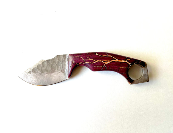 Electrocuted Purpleheart & Maple Knife w/ Copper Inlay
