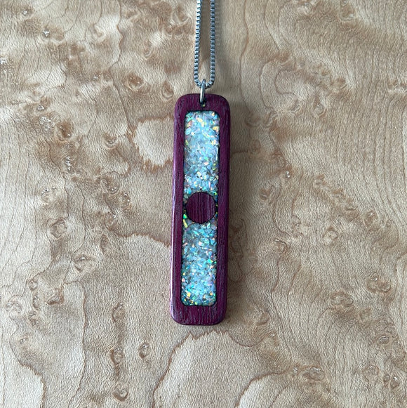 Purpleheart Pendant with White Opal J017-2024