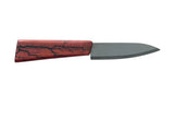 Knife with a padauk wooden handle on a white background