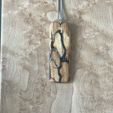 Electrocuted Olivewood Pendant with Opal Inlay J026-2024
