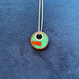 Multi-Wood Pendant with Green Opal J006-2024