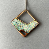 Multi-wood Pendant with Mixed white/black Opal J012-2024