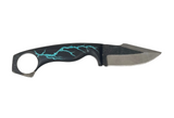 2 - Electrocuted 2-sided knife African Blackwood/Padauk w/ Turquoise Inlay
