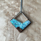 Multi-wood Pendant with Mixed white/black Opal J012-2024