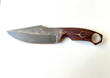 Electrocuted Maduro Hammered Spring Steel Knife w/ Copper Inlay