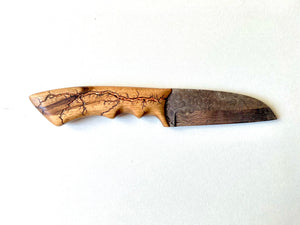Electrocuted Black Limba Damascus Knife