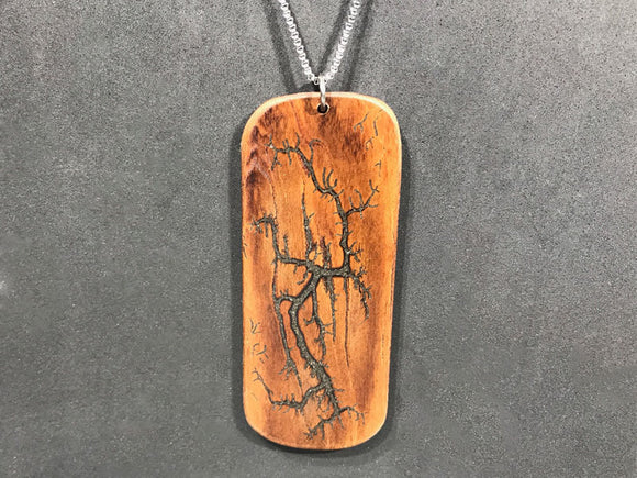 Electrocuted Cherry Pendant with Meteorite Inlay - Andalog