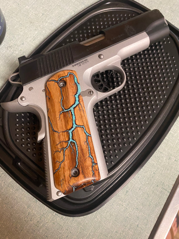 Electrocuted 1911 Pistol Grips with Inlay - Made to Order