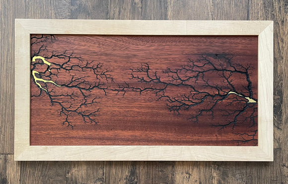 A08 - Electrocuted Mahogany Wood Art with Mirror