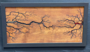 A04 - Electrocuted Cherry Wood Art with Mirror